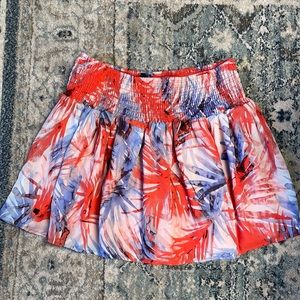 Red and Blue Tropical Skirt